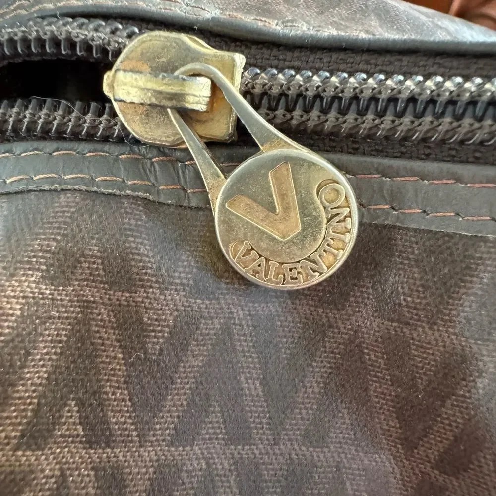 VINTAGE MARIO VALENTINO SOFT PVC MONOGRAM FOLDABLE WEEKEND TOTE BAG